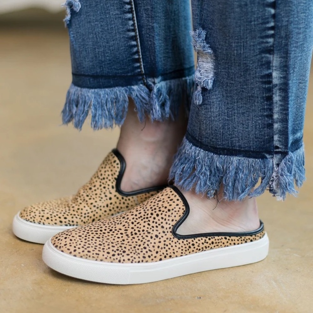 Corky's Abbott Tan and Black Spotted Slip On Sneakers